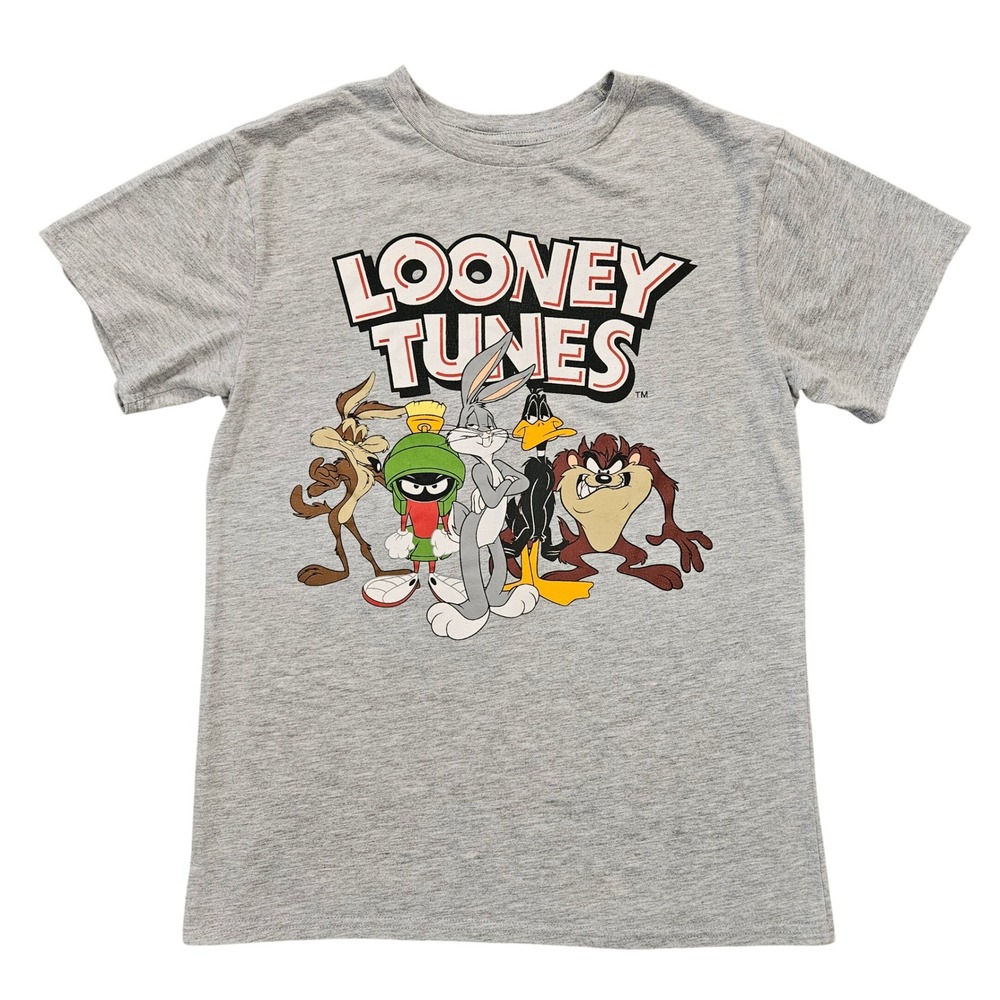 Looney Tunes Graphic T-Shirt Mens Medium Gray Bugs Bunny Daffy Duck Taz Crewneck